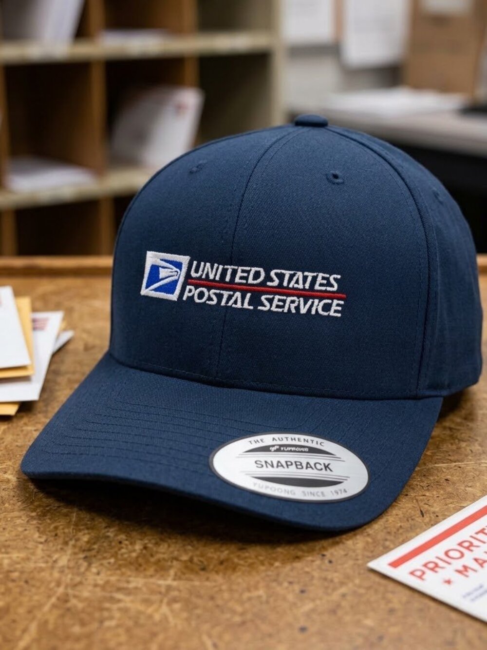 USPS Hat United States Postal Service Embroidered Yupoong Navy Snapback Cap New